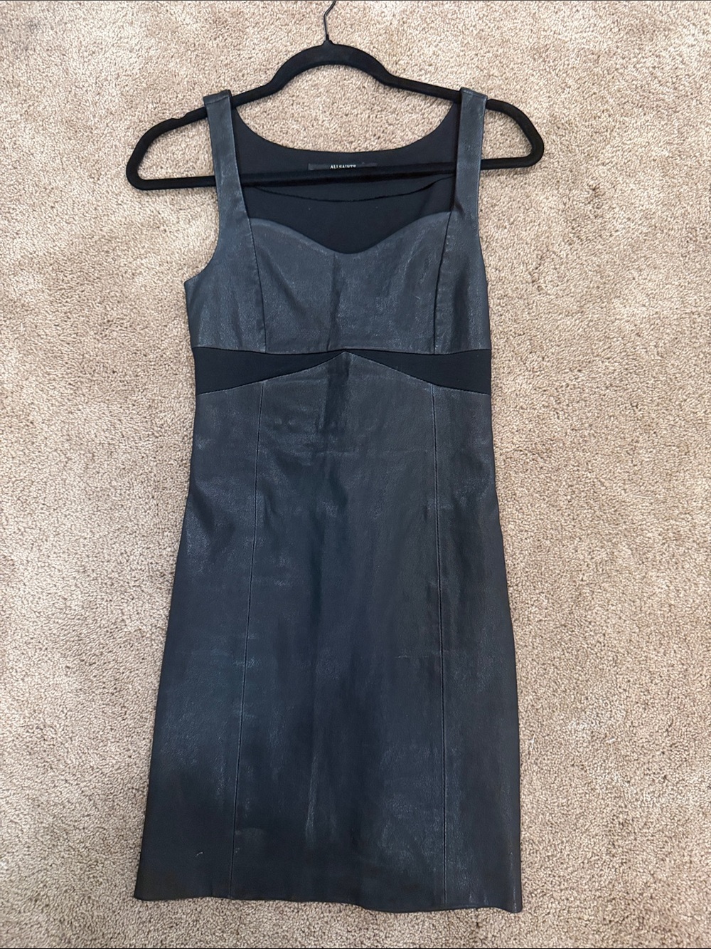 AllSaints Black Fitted Sleeveless Sheath Dress